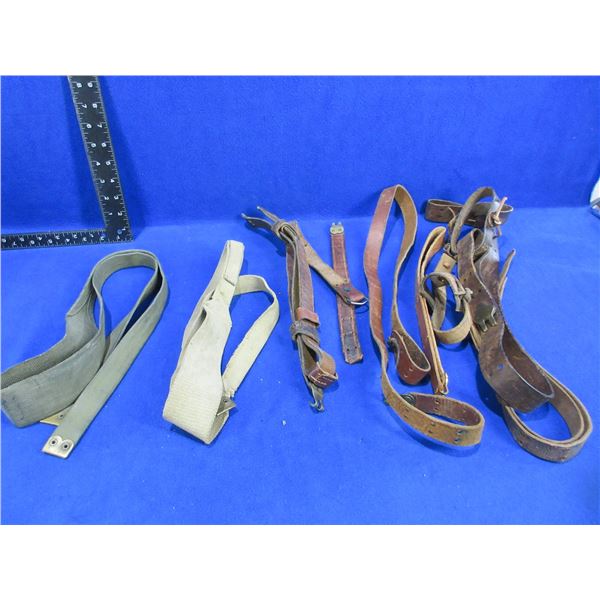 Lot of Assorted Leather and Nylon Slings and Straps