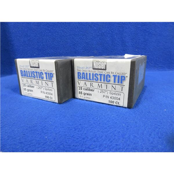 NEW - 25 Cal. .257" 85gr Spitzer Nosler Bullets