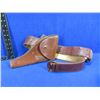 Image 1 : S&W Leather Belt and Leather Holster - Belt is Marked "34"