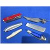 Image 1 : 6 Folding Blade Pocket Knives - 2 Key Chain, 1 Swiss, Etc.