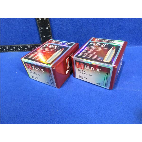 NEW - 30 Cal. .308" 178gr ELD-X Hornady Bullets