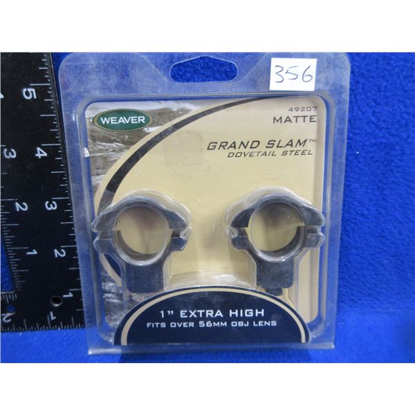 NEW - Weaver 1" Extra High Matte Dovetail Steel Rings