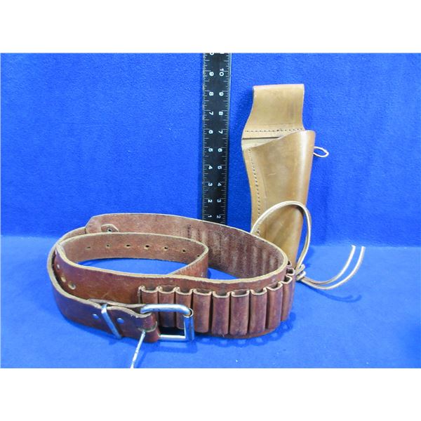 Leather Ammo Belt and Leather Right Hand Holster