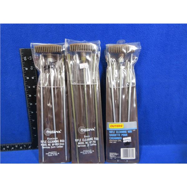 3 Outers Rifle Cleaning Rod Sets - 5MM, 22 Cal. & 270/7MM