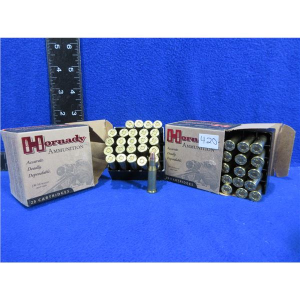 218 Bee 45gr HP Hornady Cartridges - 2 Boxes of 25