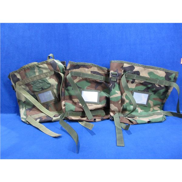 3 Camo Molle Radio Pouches - 2 Appear Unused, 1 is Used