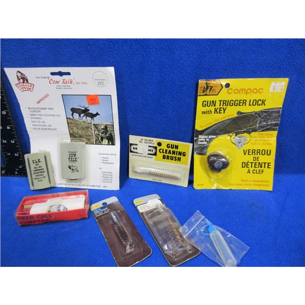 Lot of Misc. Cleaning Brushes, Game Calls, Trigger Lock