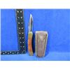 Image 2 : Folding Blade Lock Knife with Leather Sheath - 3 1/2" Blade