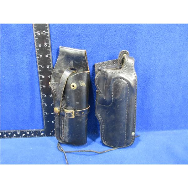 2 Leather Holsters - Canadian Letters & Tex Shoemaker