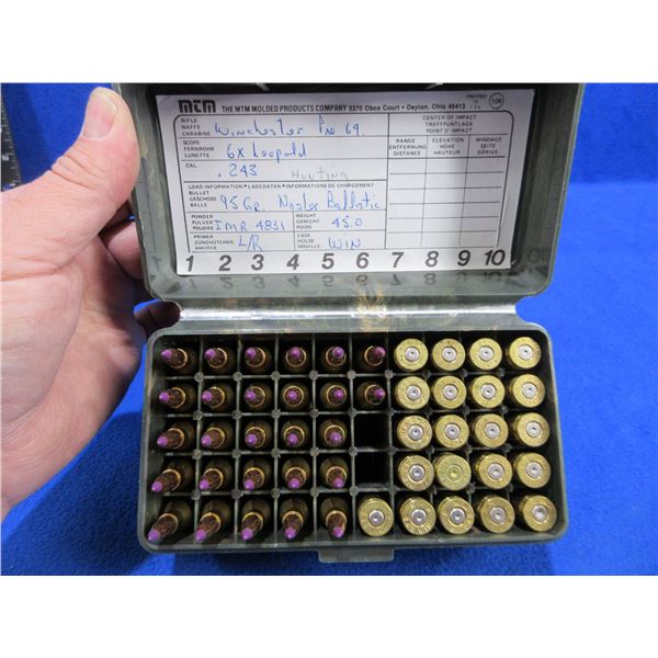243 Win. Reloads - MTM Box of 27 + 21 Brass