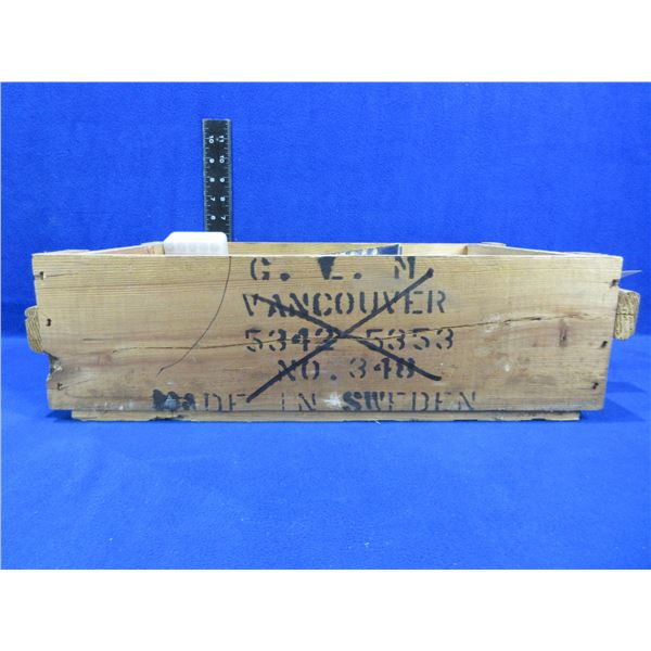 Wood Ammo Box with Empty Ammo, Primer, Bullet Boxes