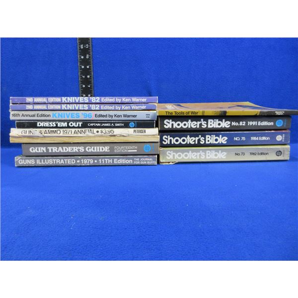 12 Books - Shooter's Bible, Knives,Guns & Ammo, Etc.