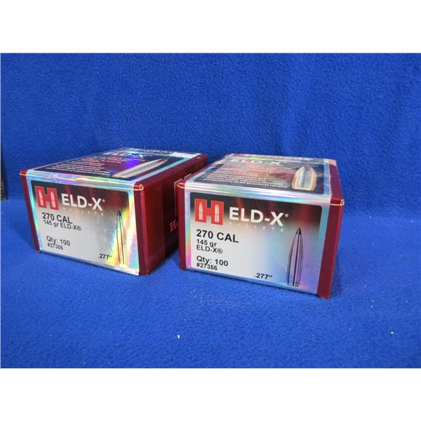 NEW - 270 Cal. .277" 145gr ELD-X Hornady Bullets