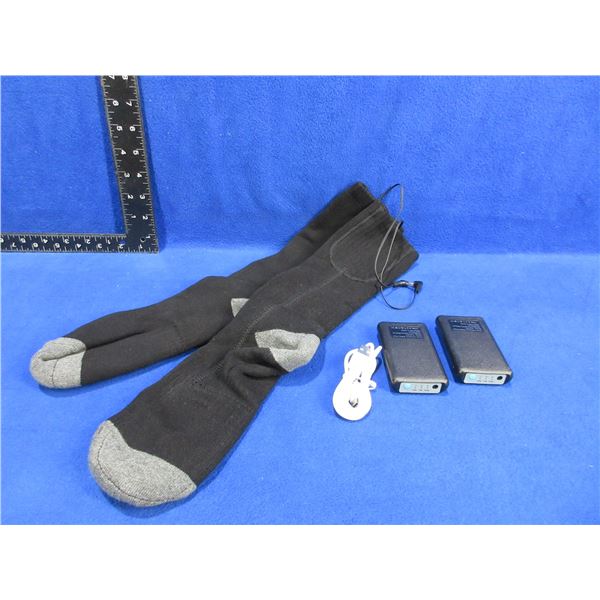 NEW - Electric Heated Socks w/ 2 Battery Packs & USB-C