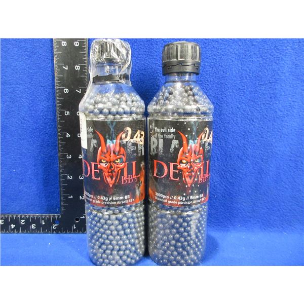 Blaster Devil Airsoft BB's - 0.43g/6mm BB - 2 Bottles of 3000