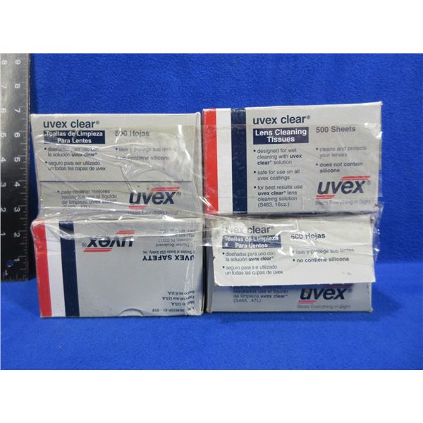 Uvex Clear Lens Cleaning Tissues - 4 Boxes of 500