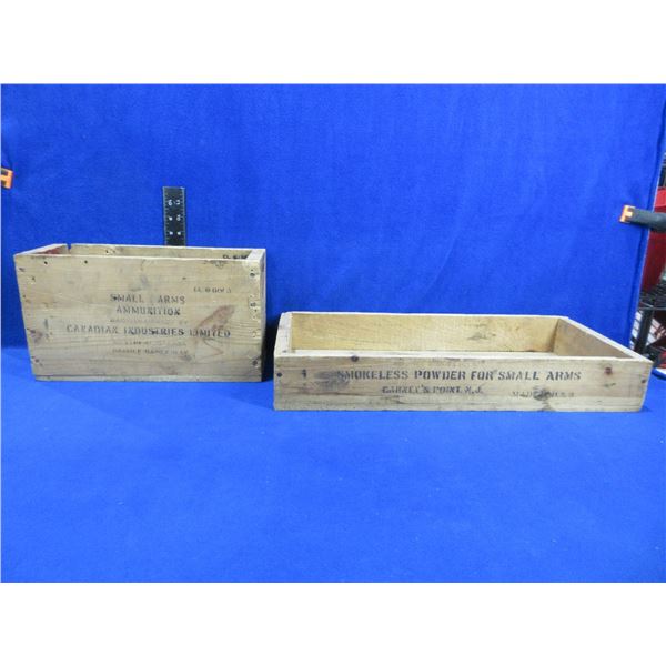 2 Wood Ammo Boxes - CIL and Carney's Point N.J.