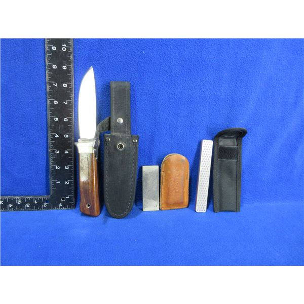 Fixed Blade Knife, Multi-Tool & 2 Sharpening Stones