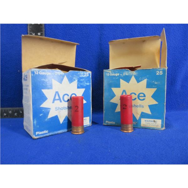 12 Ga. 2 3/4" 2 Shot Ace Shotshells - 2 Boxes of 25