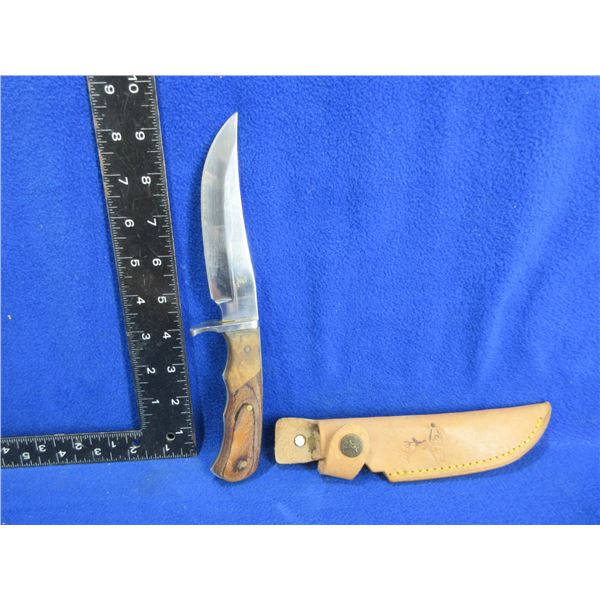 Elk Ridge Fixed Blade Knife ER085 with Leather Sheath