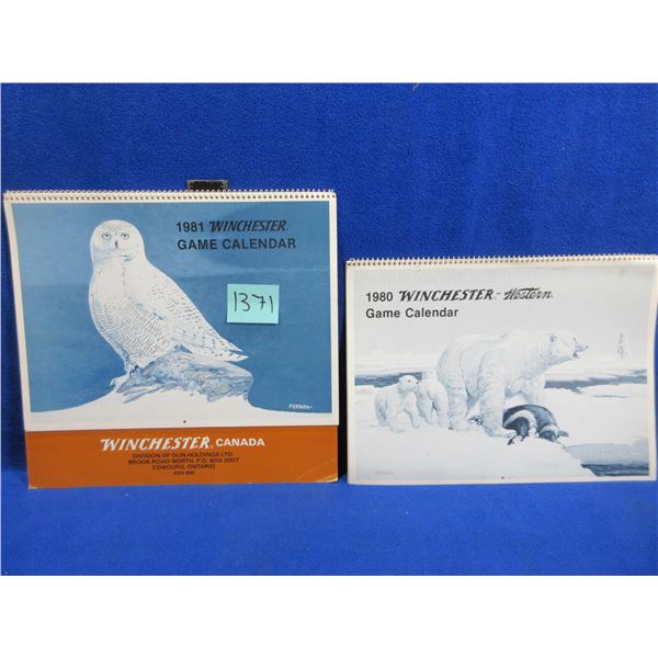 2 Vintage Winchester Game Calendars - 1980 and 1981