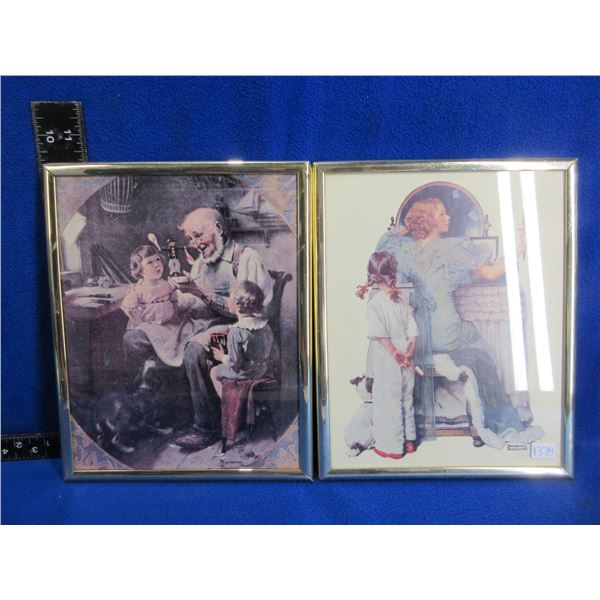 2 Vintage Framed Norman Rockwell Prints - 10" x 8"