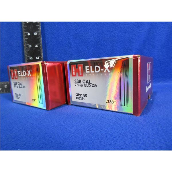 NEW - 338 Cal..338" 270gr ELD-X Hornady Bullets