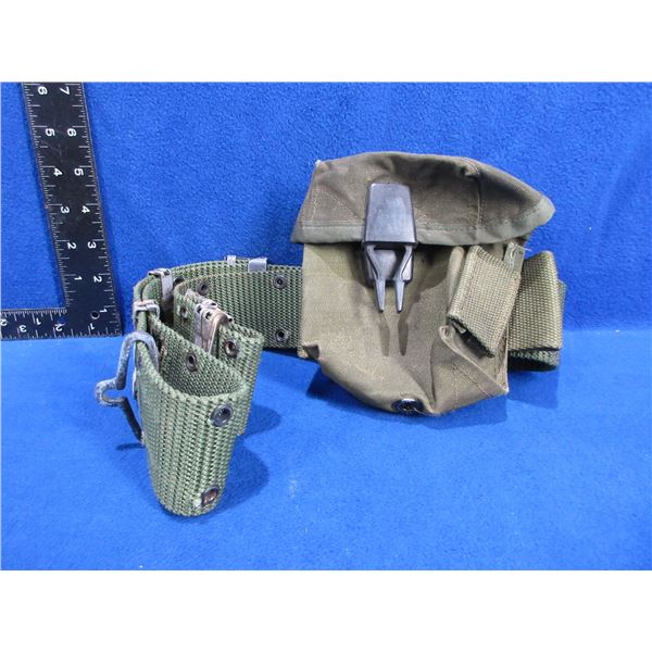 Military Web Belt with Ammo Pouch