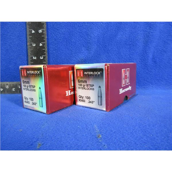 NEW - 6MM .243" 100gr BTSP Interlock Hornady Bullets