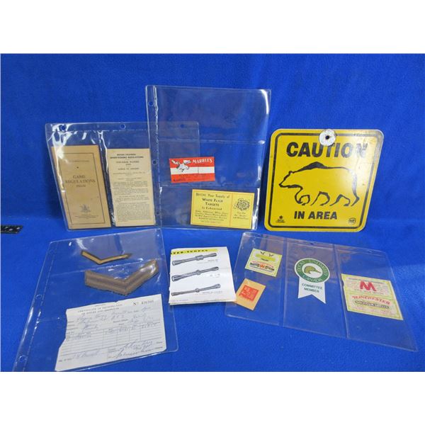 Lot of Misc. - Military Patches, Vintage Handbooks, Sign