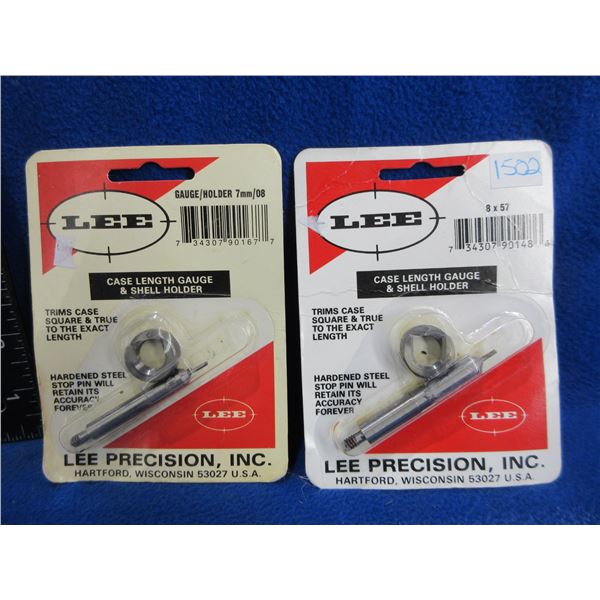 NEW - 2 Lee Case Length Gauge and Shell Holder Sets