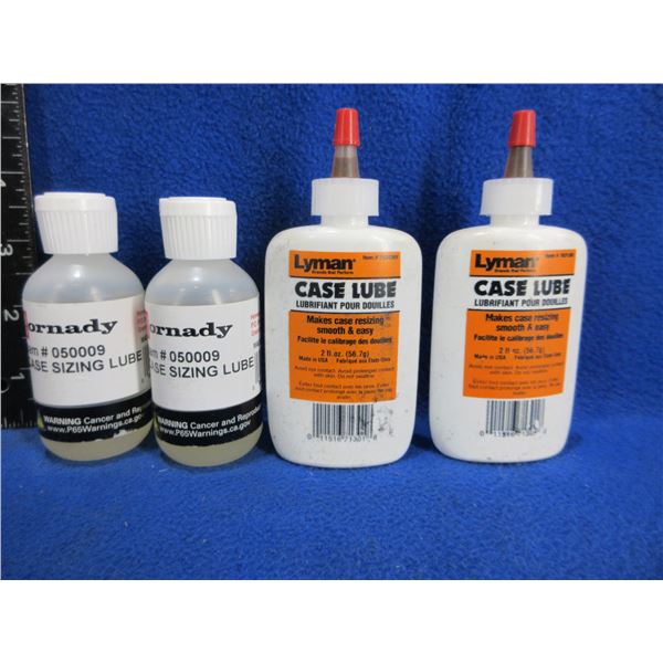 NEW - 2 Hornady Case Sizing Lube & 2 Lyman Case Lube