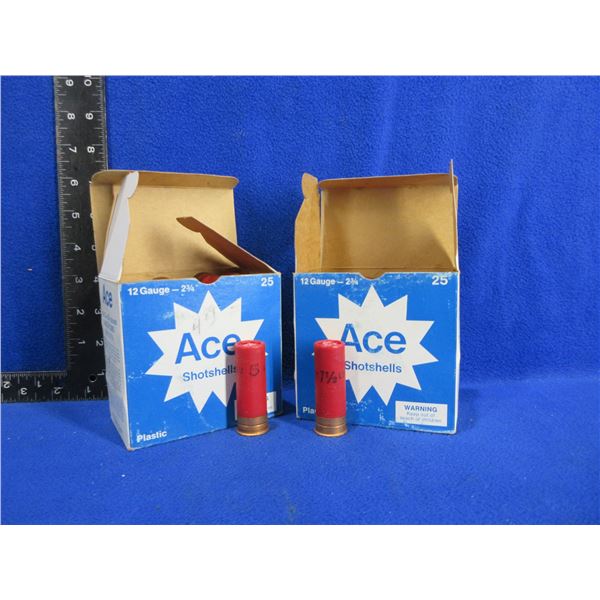 12 Ga. 2 3/4" 5 and 7 1/2 Shot Ace Shotshells
