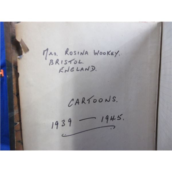 Vintage Ledger with 850+ Pages of WWII Political Cartoons