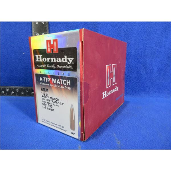 NEW - 6MM .243" 110gr A-Tip Match Hornady Bullets
