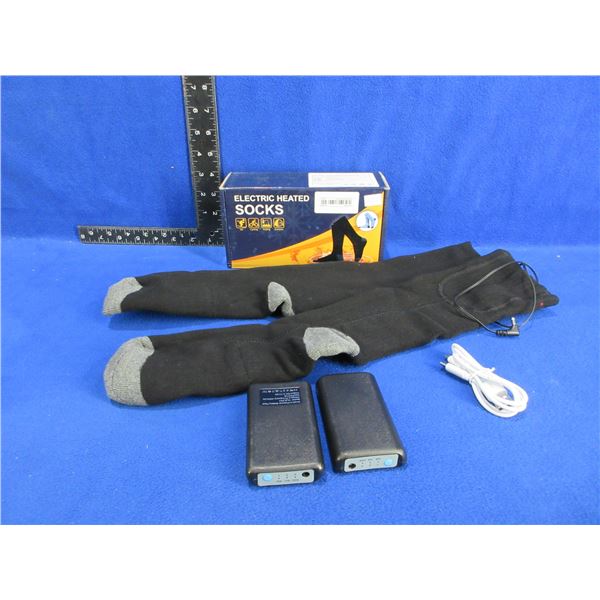 NEW - Electric Heated Socks w/ 2 Battery Packs & USB-C