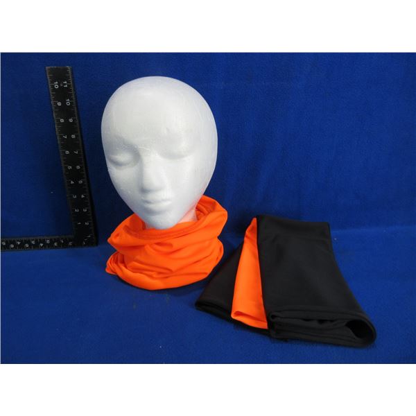4 Neck Gaitors - 2 Orange, 2 Black