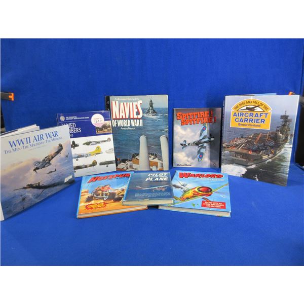 8 Assorted Books on WWII, Aircraft, Aircraft Carriers, Etc.