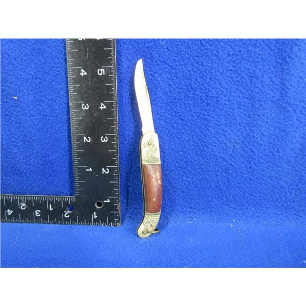 Vintage Brass Blade Folding Pocket Knife - 2 1/4" Blade