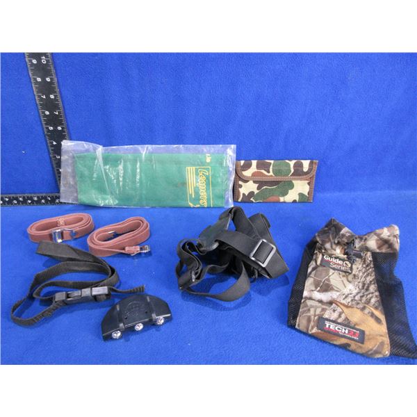 Lot of Misc. - Straps, Bino Harness, Cap Light, Pouch, Etc.