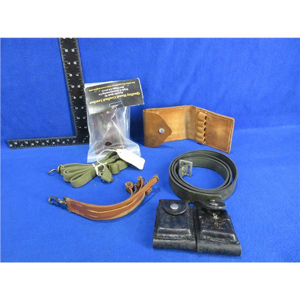 Lot of Misc. - 2 Slings, Mag & Ammo Pouches, Bird Carrier