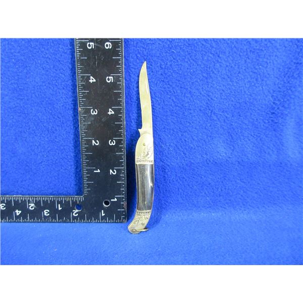 Vintage Brass Blade Folding Pocket Knife - 2 1/4" Blade