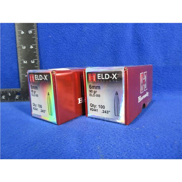 NEW - 6MM .243" 90gr ELD-X Hornady Bullets