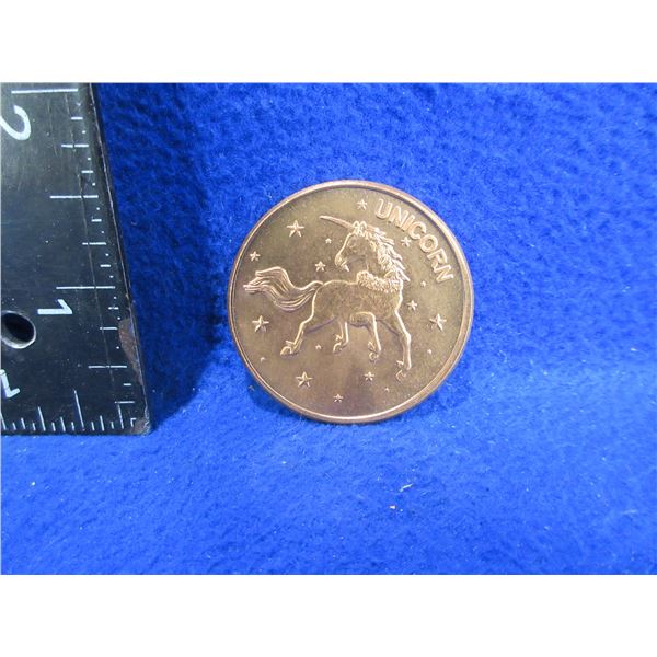 .999 Fine Copper One AVDP Ounce - Unicorn Coin