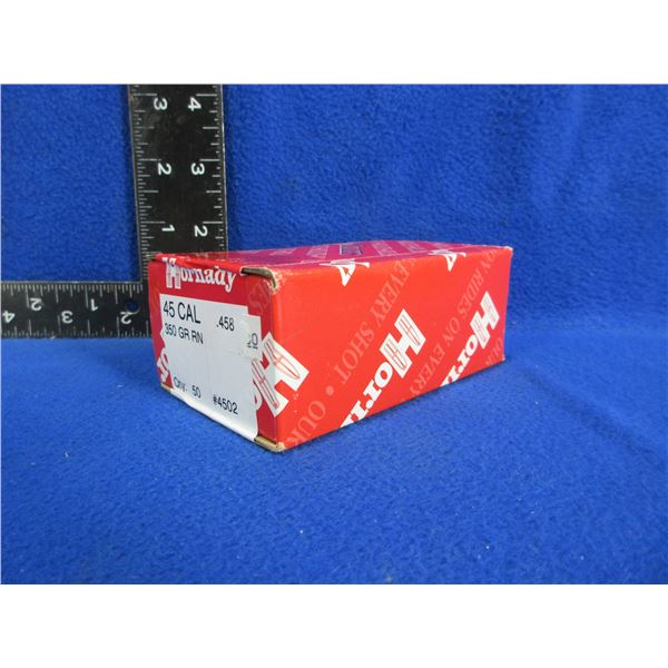 45 Cal. .458" 350gr RN Hornady Bullets - Sealed Box of 50