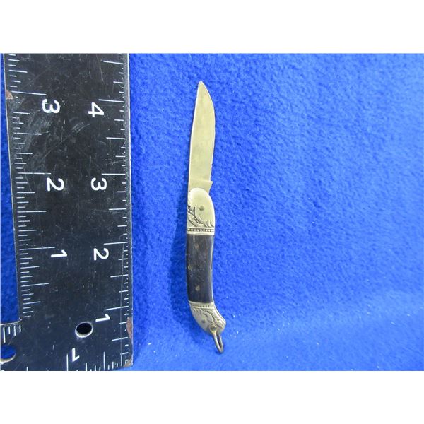 Vintage Brass Blade Folding Pocket Knife - 1 1/2" Blade