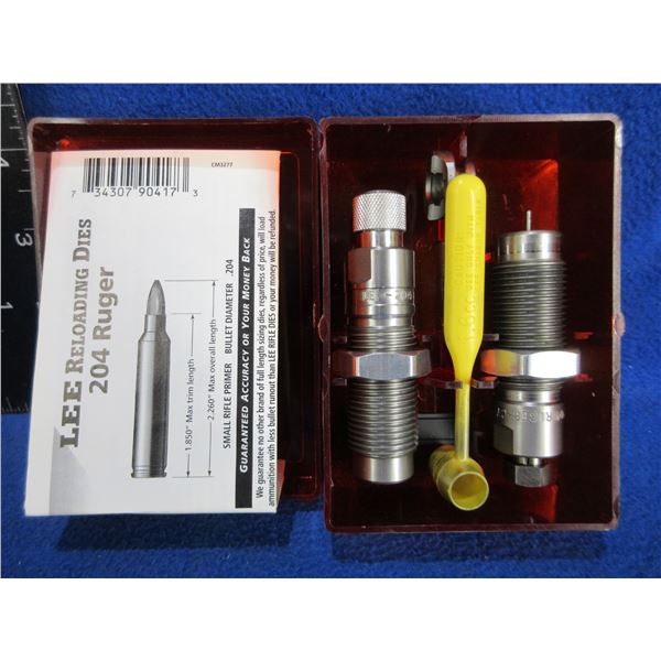 Lee 204 Ruger 2 Die Set with Shell Holder # 4