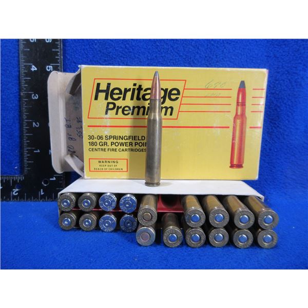 30-06 Reloads - Box of 12 + 8 Brass - Sold as Components