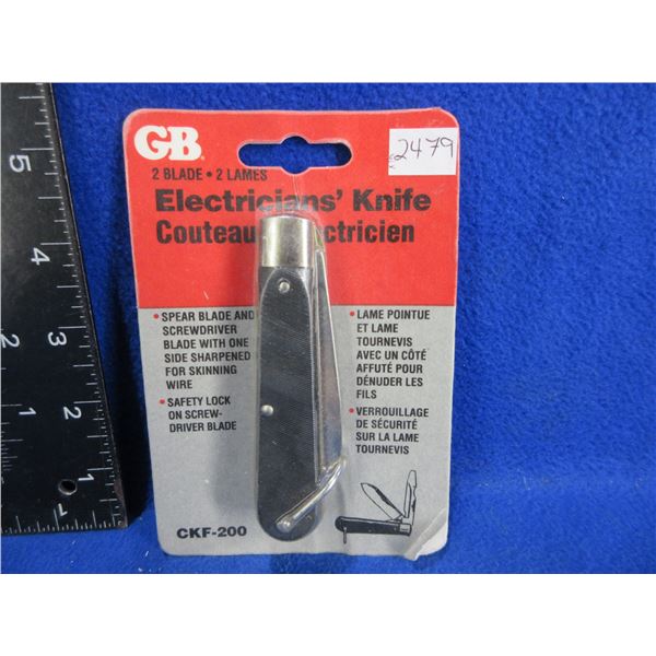 NEW - GB 2 Blade Electricians Knife - CKF-200