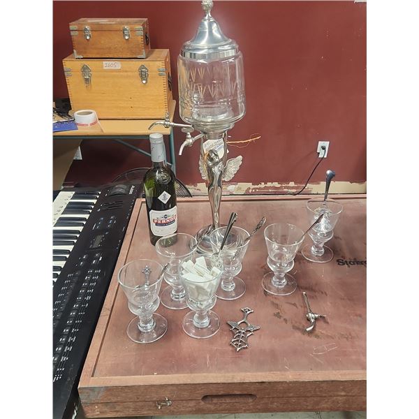 Absinthe Fountain, Glasses and Spoons